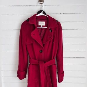 Banana Republic Red Women's Wool Trench Coat